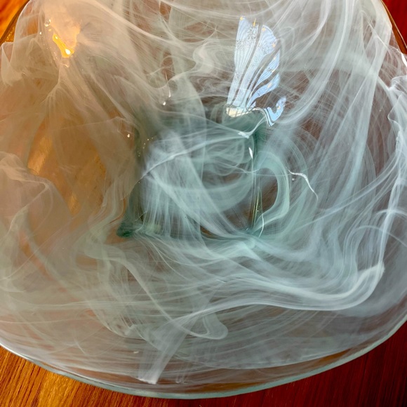 Recycled Art Glass Eco glass Centerpiece Bowl Sea-foam Made In Spain - Picture 6 of 16